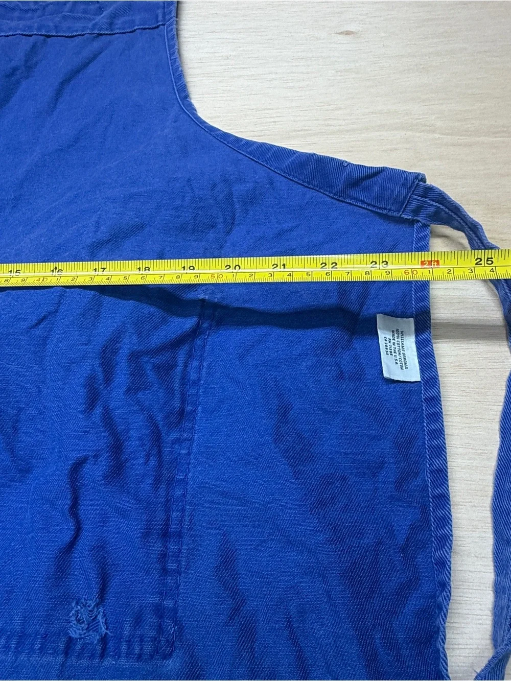 VTG William Sonoma Blue Kitchen Apron 100% Cotton Made In USA With Pockets